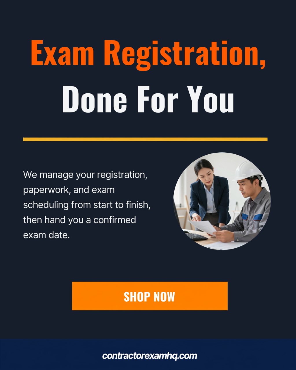 Florida contractor exam registration service, done for you