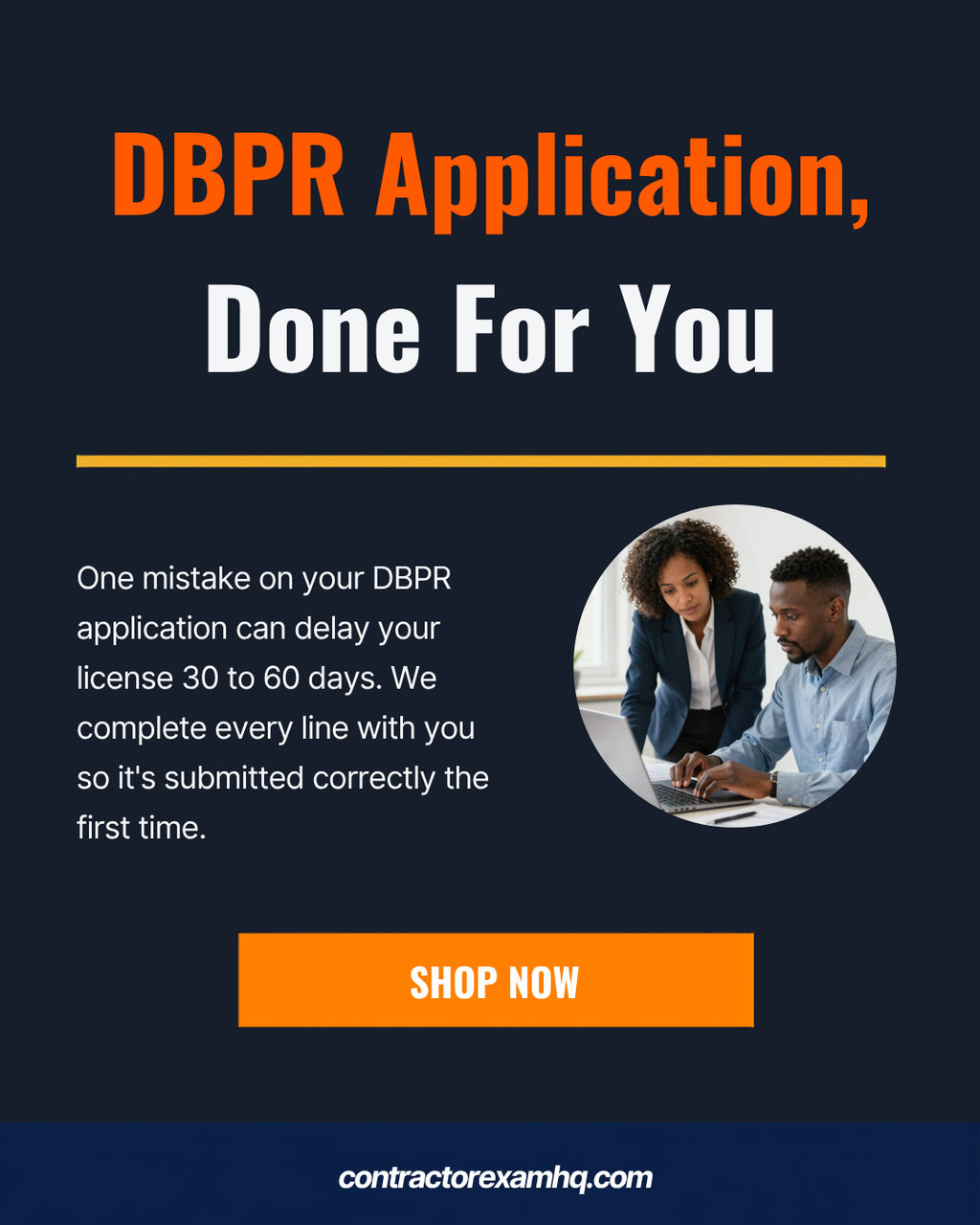 Florida DBPR contractor license application service, done for you