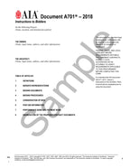 AIA A701 Instructions to Bidders