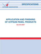Application and Finishing of Gypsum Panel Products GA-216