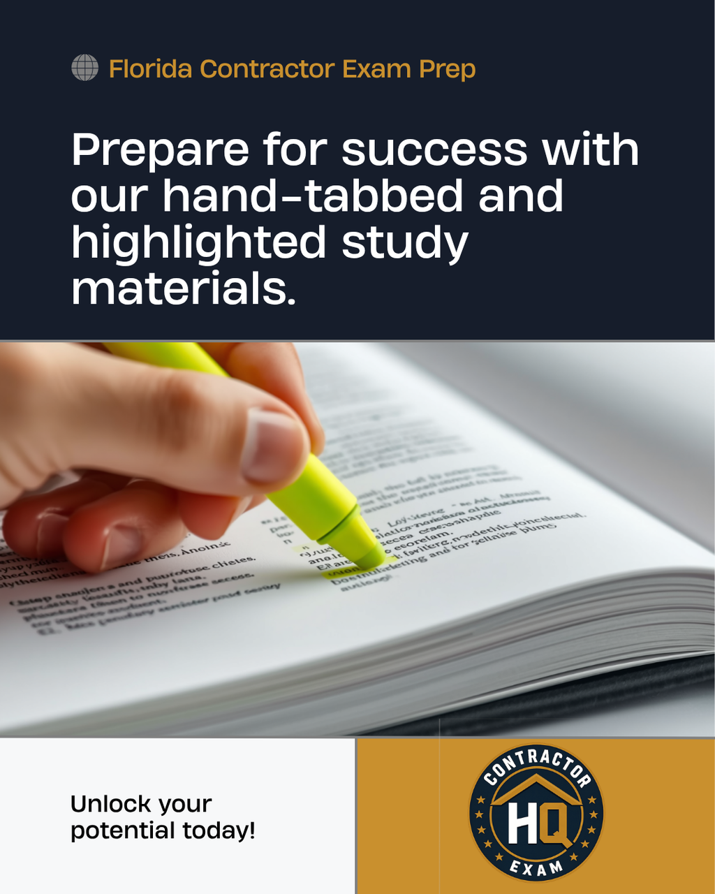 Florida Electrical Contractor Rental Package books, tabbed and highlighted