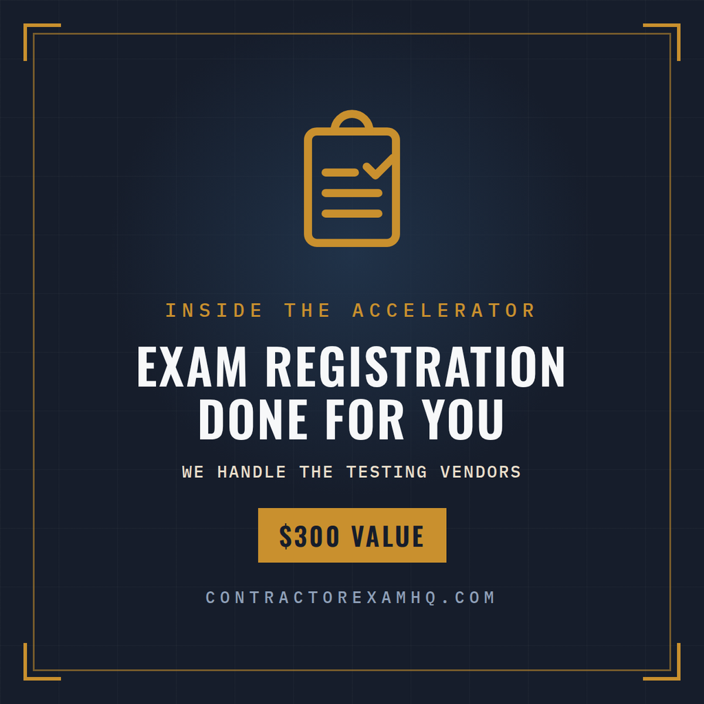 Inside The License Accelerator, exam registration done for you, 300 dollar value