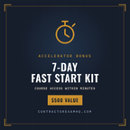 License Accelerator bonus, 7-day fast start kit with instant course access, 500 dollar value