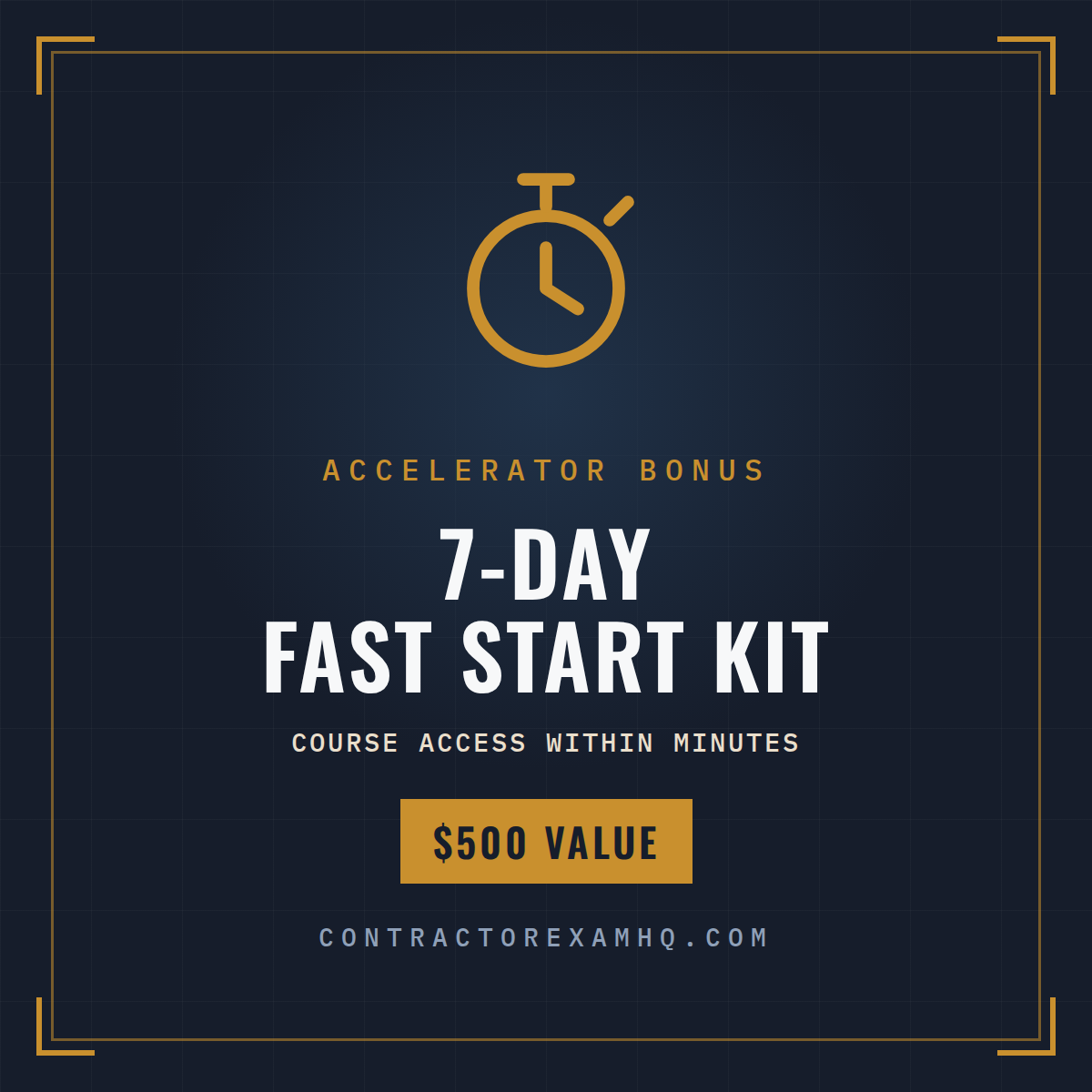 License Accelerator bonus, 7-day fast start kit with instant course access, 500 dollar value