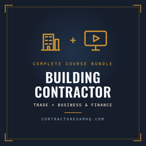 Florida Building Contractor complete exam prep course bundle, trade plus business and finance, instant online access