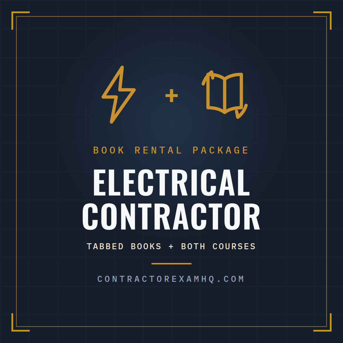 Florida Electrical Contractor book rental package, tabbed and highlighted books plus both courses, refundable deposit, current approved edition at time of order, ships in 48 hours