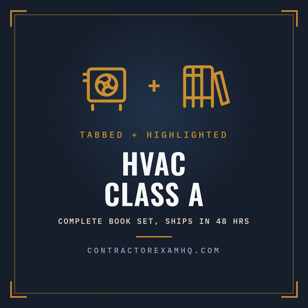 Florida HVAC Class A complete book set, tabbed and highlighted, current approved edition at time of order, ships in 48 hours