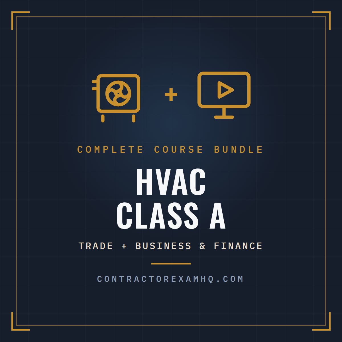 Florida HVAC Class A complete exam prep course bundle, trade plus business and finance, instant online access