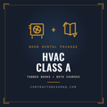 Florida HVAC Class A book rental package, tabbed and highlighted books plus both courses, refundable deposit, current approved edition at time of order, ships in 48 hours
