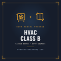 Florida HVAC Class B book rental package, tabbed and highlighted books plus both courses, refundable deposit, current approved edition at time of order, ships in 48 hours
