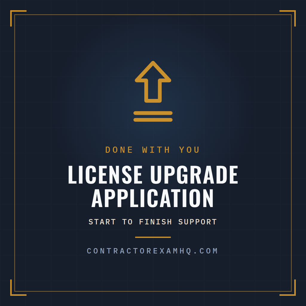 Florida contractor license upgrade application service, done with you, from ContractorExamHQ