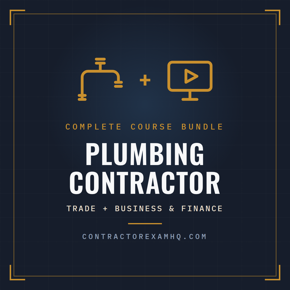 Florida Plumbing Contractor complete exam prep course bundle, trade plus business and finance, instant online access