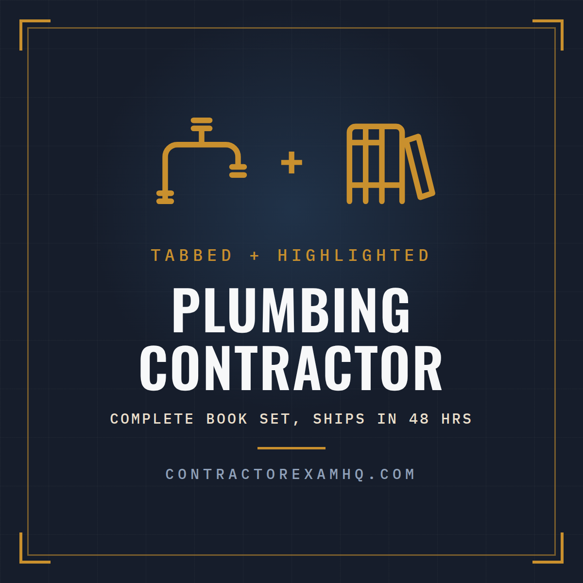 Florida Plumbing Contractor complete book set, tabbed and highlighted, current approved edition at time of order, ships in 48 hours