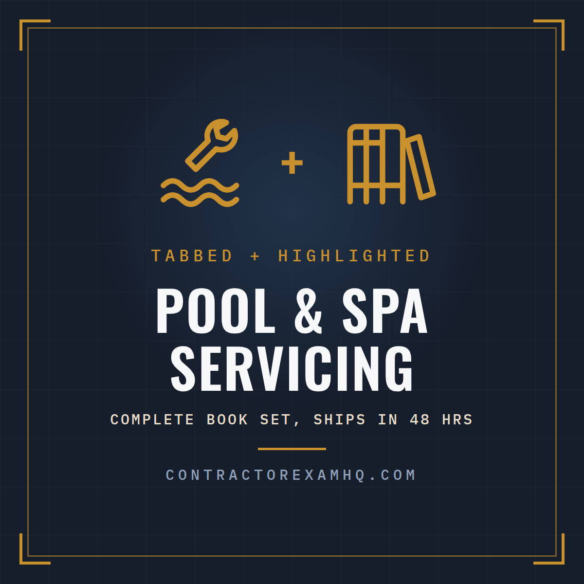 Florida Pool and Spa Servicing Contractor complete book set, tabbed and highlighted, current approved edition at time of order, ships in 48 hours
