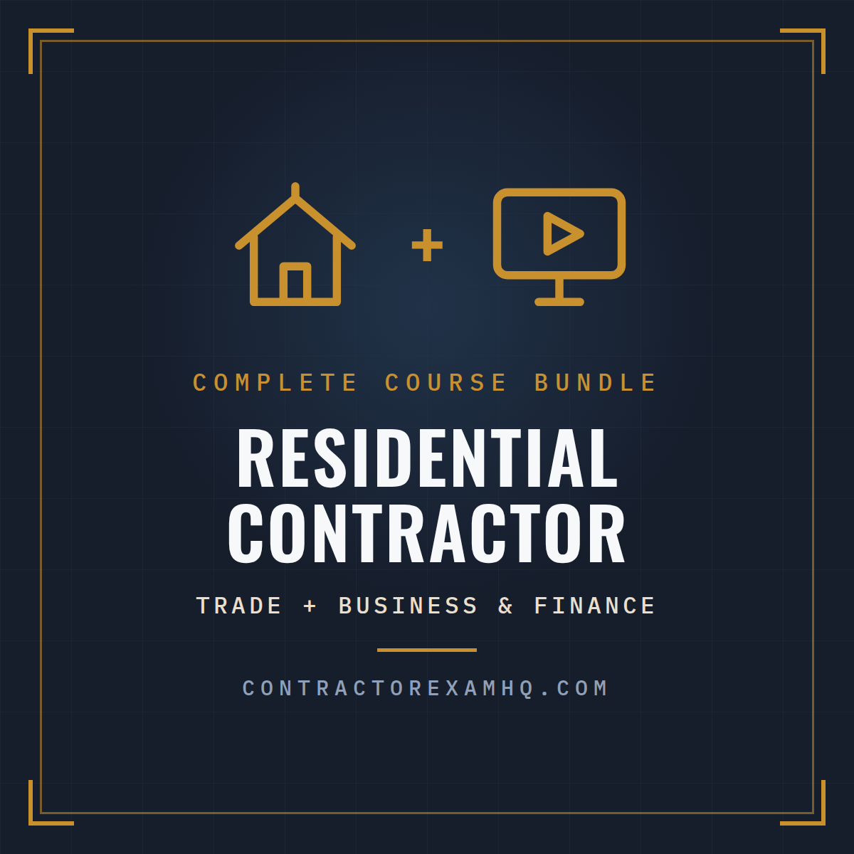 Florida Residential Contractor complete exam prep course bundle, trade plus business and finance, instant online access