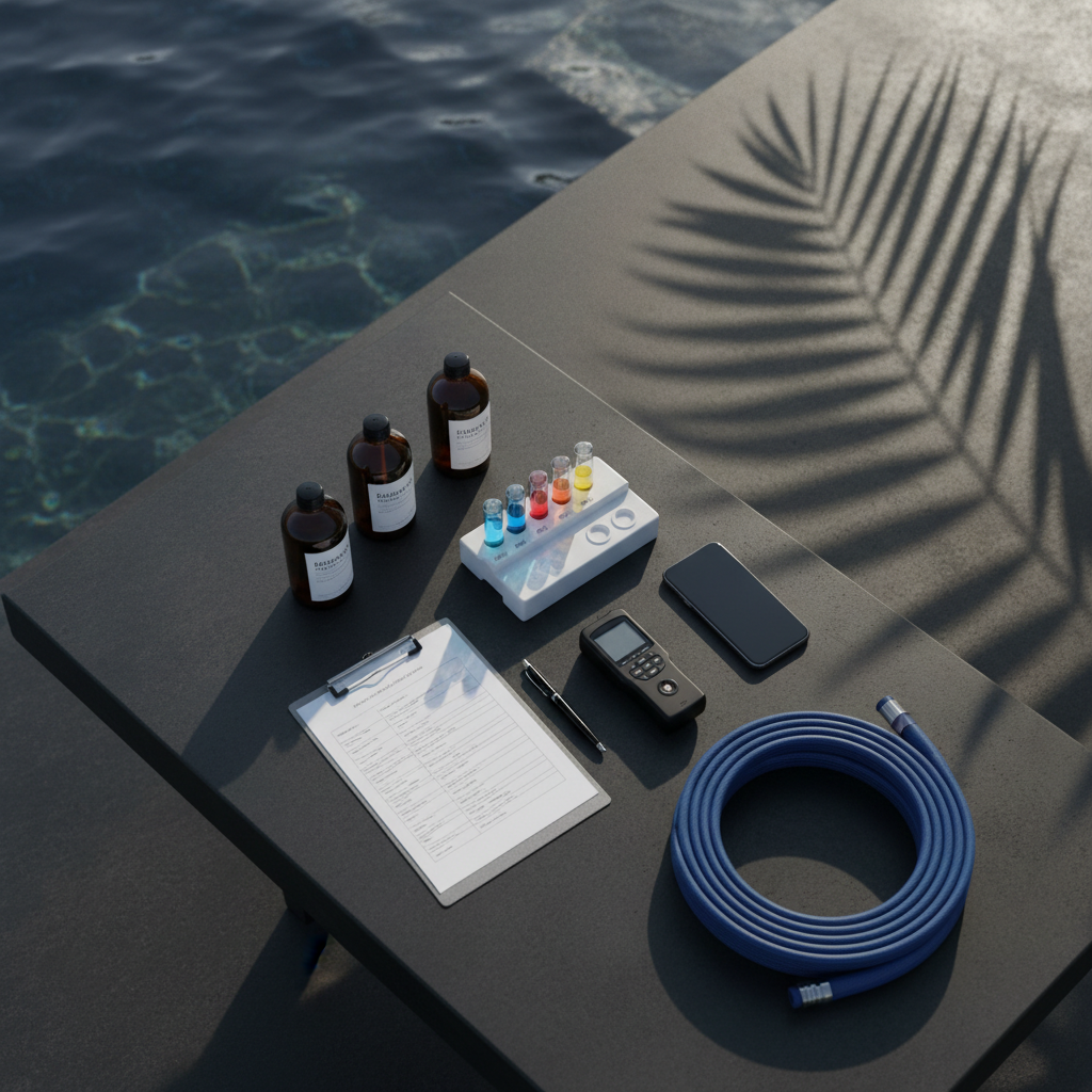 Pool Chemistry Flat Lay