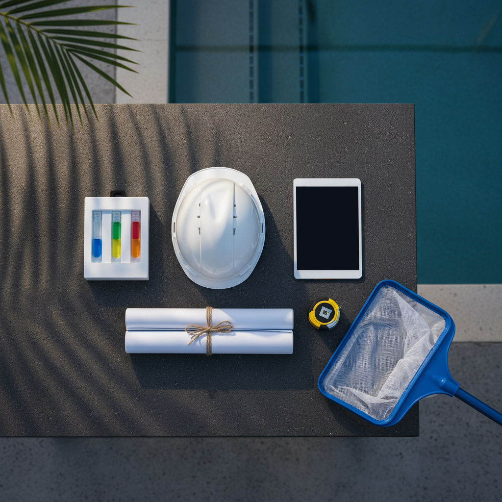 Pool Contractor Flat Lay – Residential
