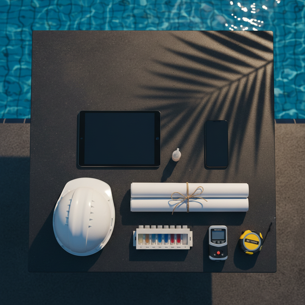 Pool Contractor Flat Lay